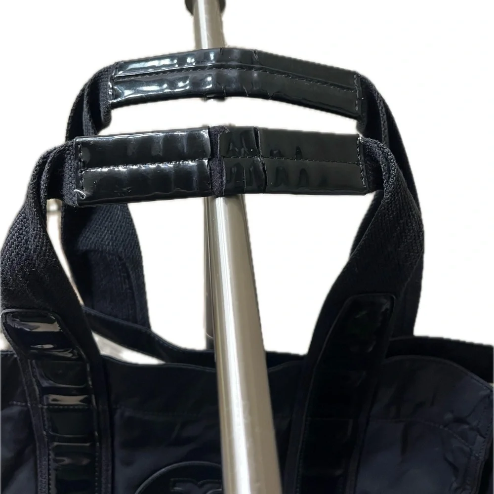 Tory Burch Nylon/Patent Leather Weekender Tote, Black